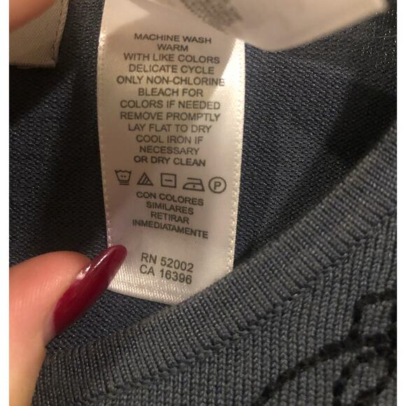 NWT New 2000s Liz Claiborne Collection Blue Black Quarter Button Sweater 90s Y2K - Picture 5 of 6